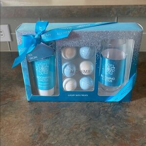 Blooming Cactus Luxury Bath Set Blue NWOT